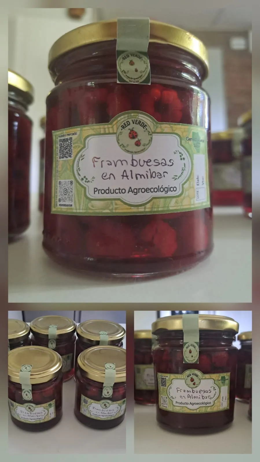 Frambuesas en almíbar